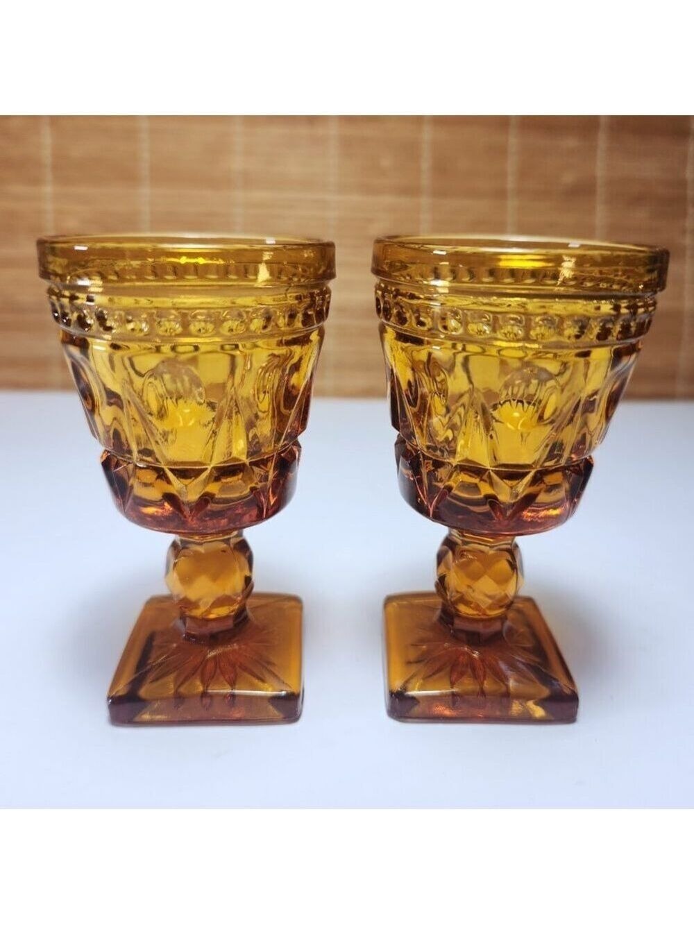 Vintage Amber Aperitif Glasses – Set of 2